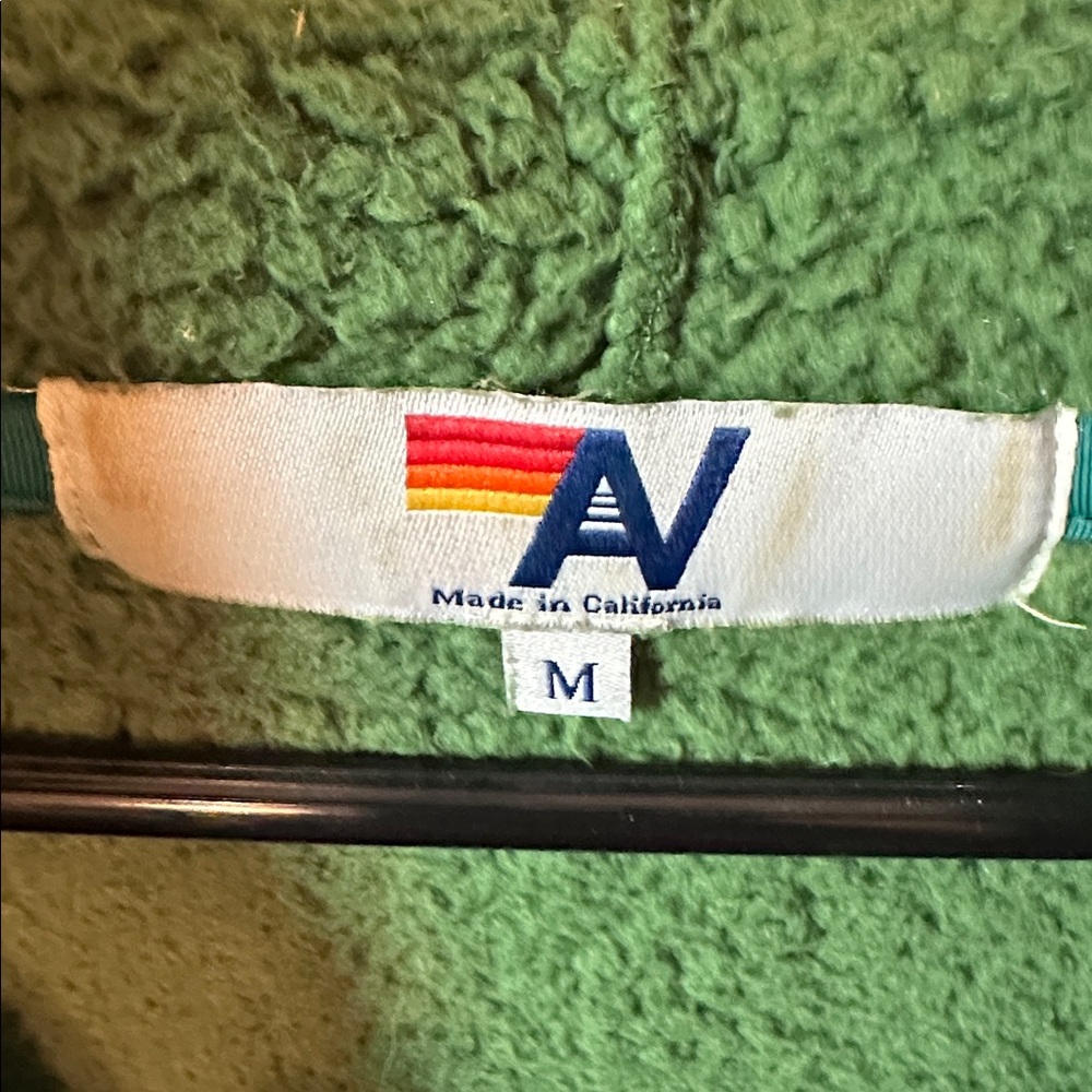 Aviator Nation Teddy unisex hooded half zip - garden green - Picture 6 of 6